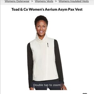 Toad&Co white aerium puffer asymmetrical zip vest